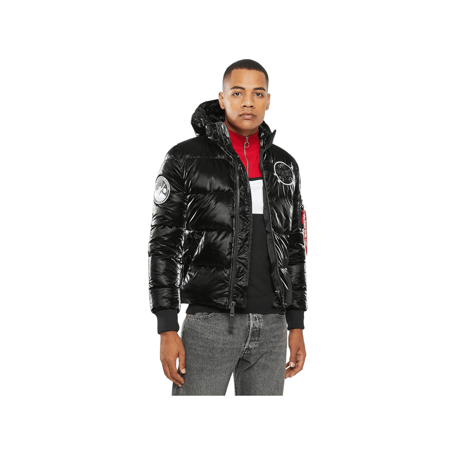 Alpha MA-1 Hooded Puffer Black