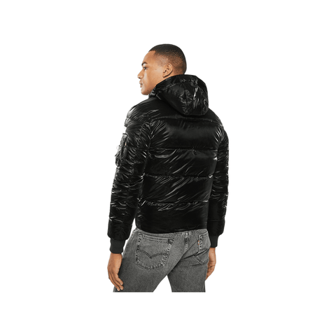 Alpha Industries Hooded Puffer NASA Jacket Black