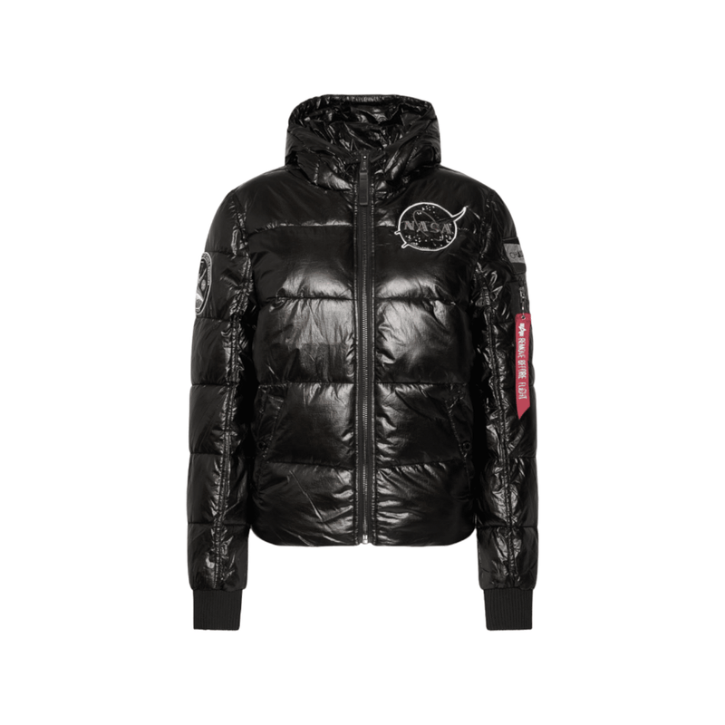 Alpha Industries Hooded Puffer NASA Jacket Black