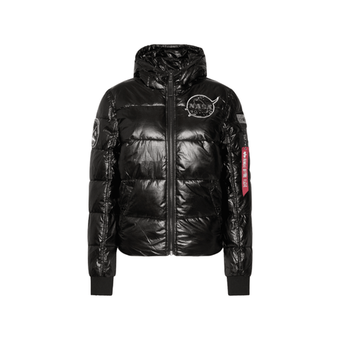 Alpha Industries Hooded Puffer NASA Jacket Black