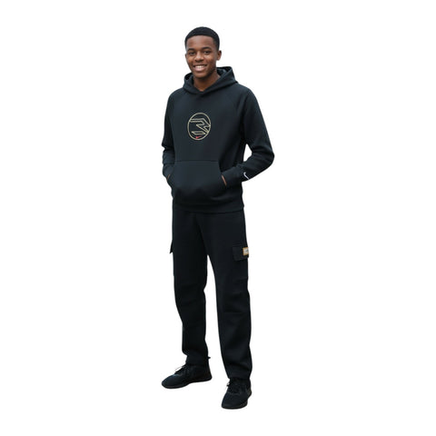 Nike Kids Tracksuit Rwb Chenille Patch Hoodie Cargo Pants Black