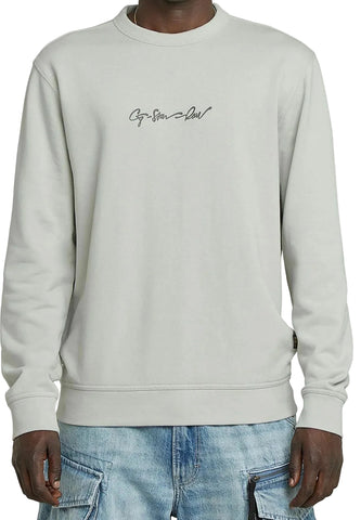 Gstar Sweater Script Logo Mercury Grey