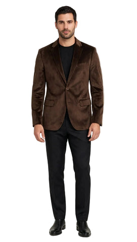 Jonathan D Lunar Velvet Jacket Chocolate
