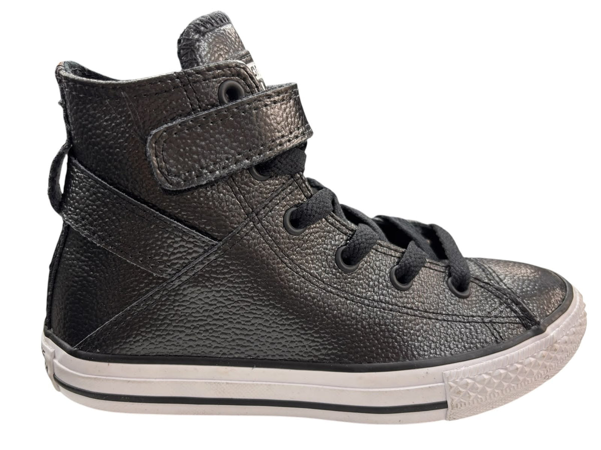 Converse School Kids Chuck Taylor All Star Hi Leather Brea Black And White