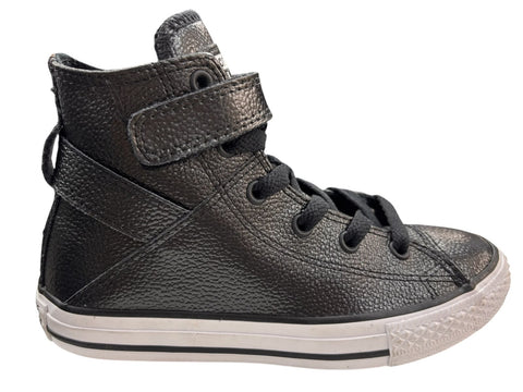 Converse School Kids Chuck Taylor All Star Hi Leather Brea Black And White