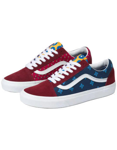 Vans Old Skool Print Multi Colour Burgandy/Navy