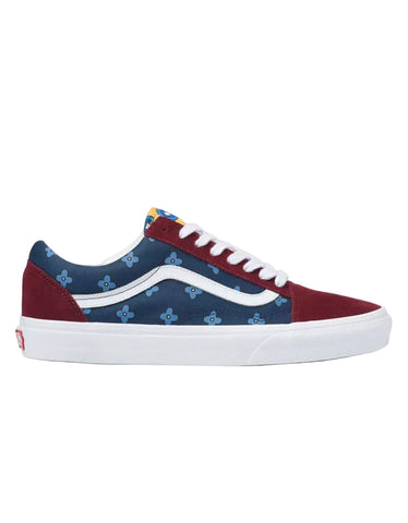 Vans Old Skool Print Multi Colour Burgandy/Navy