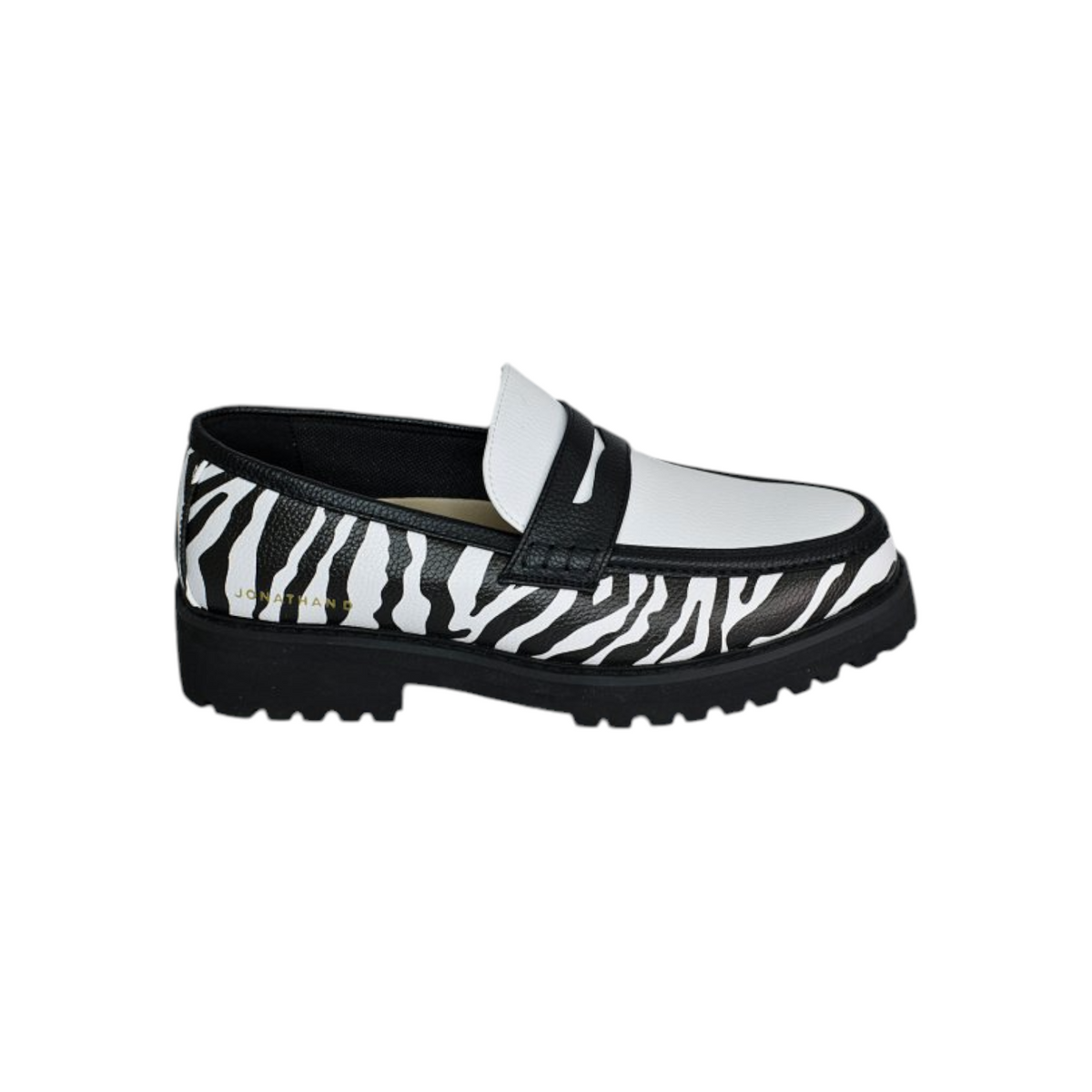 Jonathan D Penny Moc Pu Zebra Print Black/White