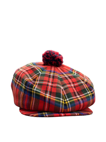 Knox Newspaper Cap Tartan Red/Green
