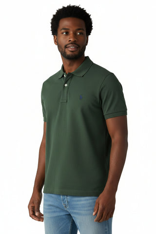 The Polo Essential Pique Short Sleeve Golfer – Olive Green