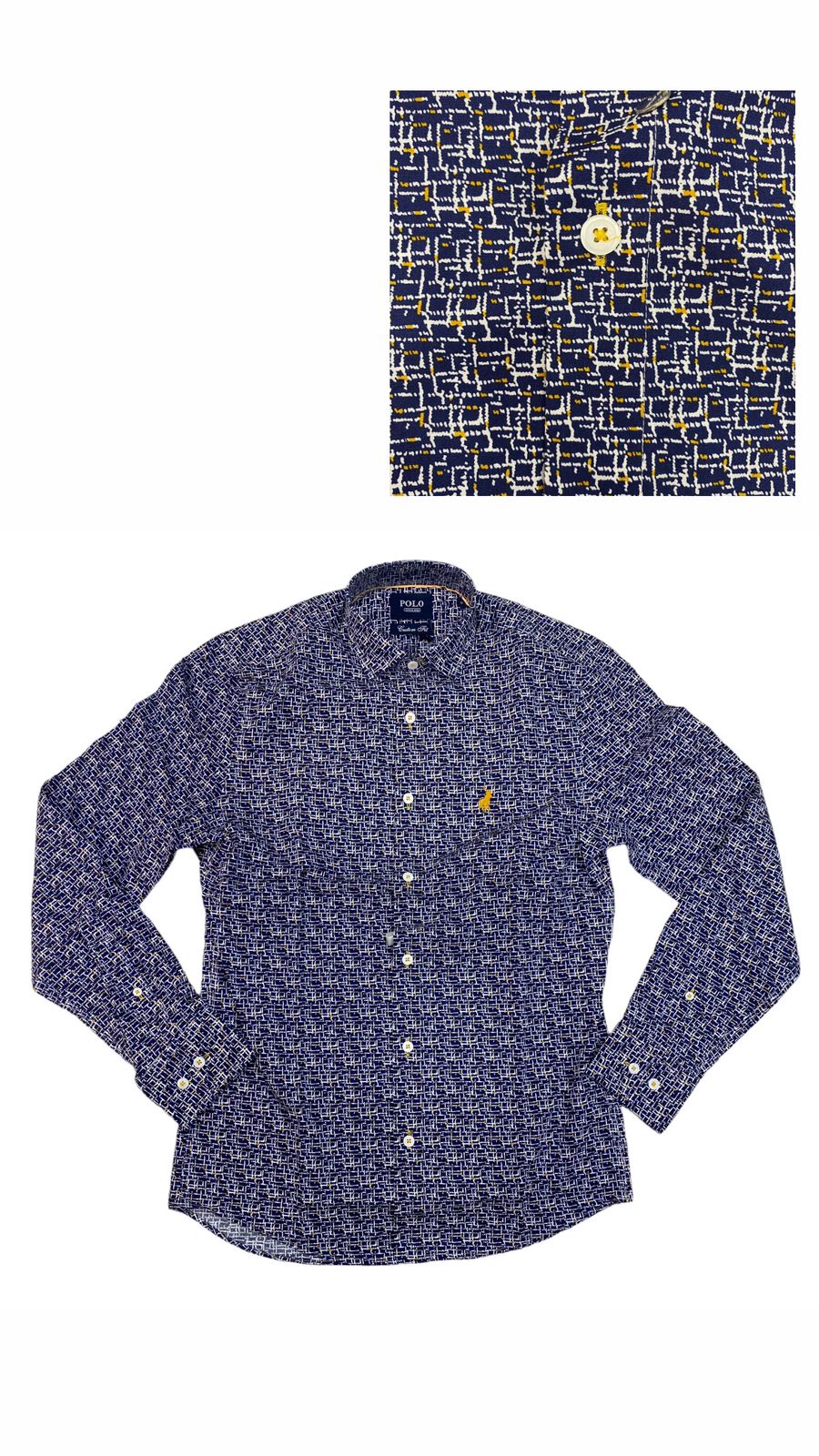 Polo Geometric Printed Ls Shirt