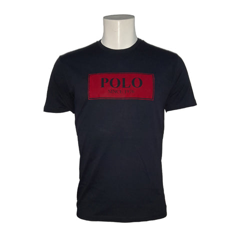 Polo T-Shirt Flock Logo Navy