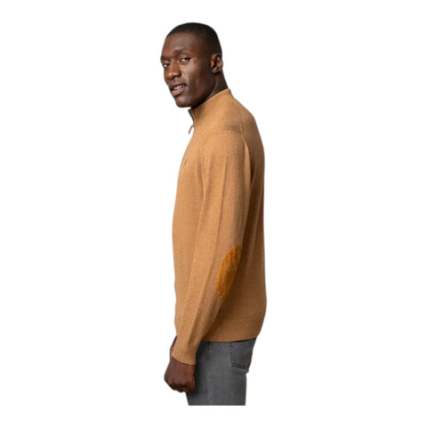 Polo Knitwear 1/4 Zip Funnel Neck Camel