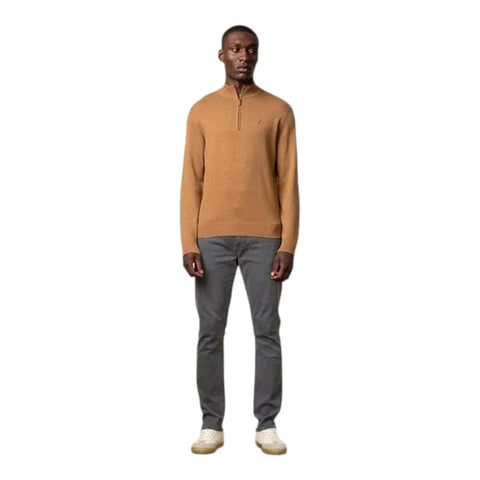Polo Knitwear 1/4 Zip Funnel Neck Camel