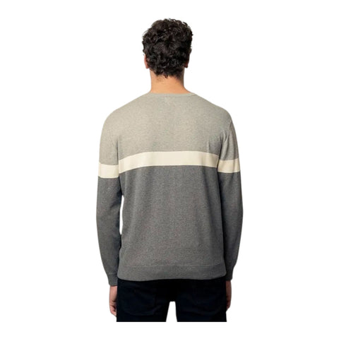 Polo Knitwear Colour Block Grey Melange