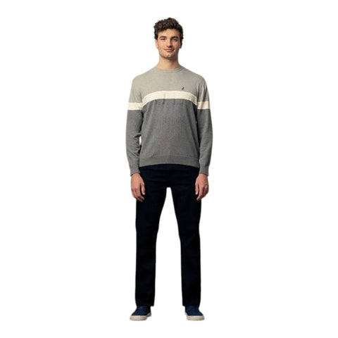 Polo Knitwear Colour Block Grey Melange
