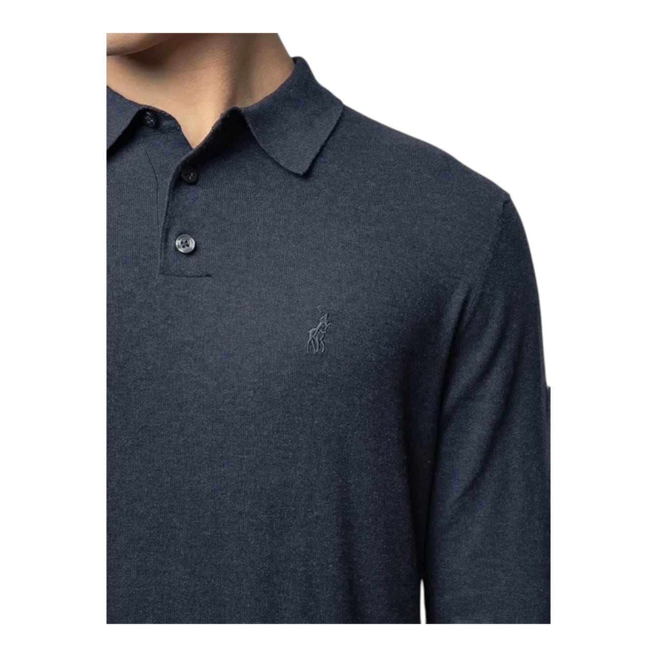 Polo Long Sleeve Fine Knit Golfer - Navy