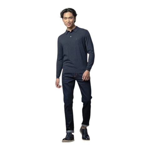 Polo Long Sleeve Fine Knit Golfer - Navy