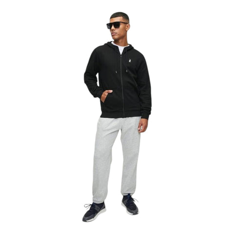 Polo Sweater Sport Hooded Zip Black
