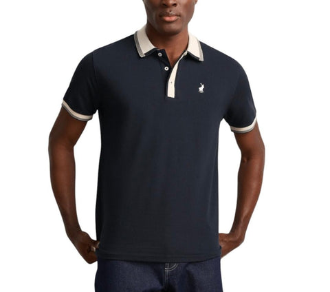 Polo Golfer Tipped Pique Navy