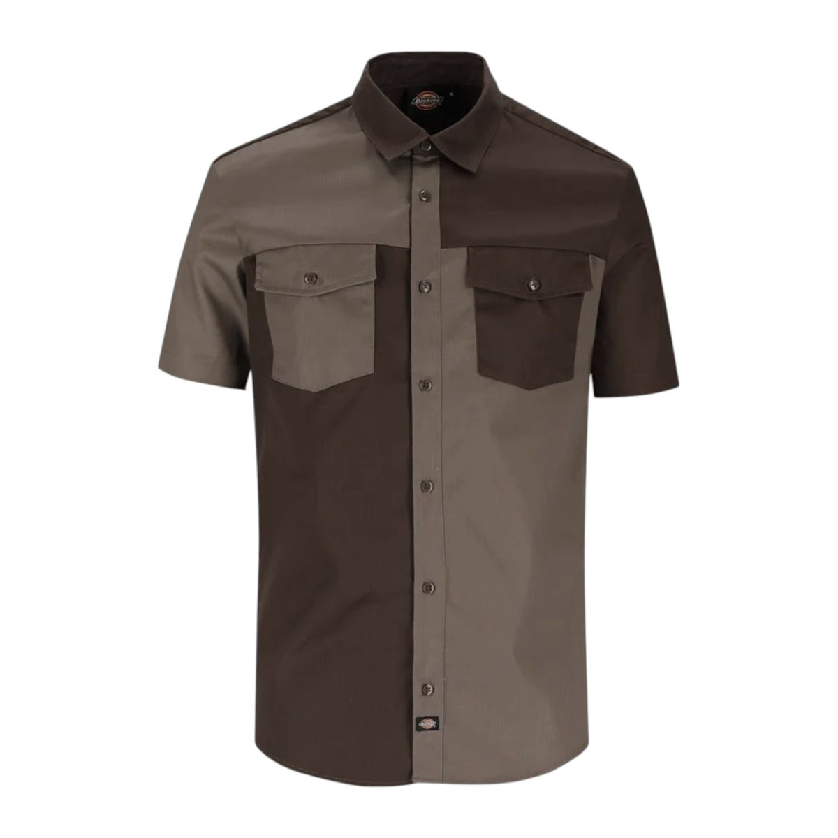 Dickies Short Sleeve Brooklyn Two Tone Shirt Choc/Taupe
