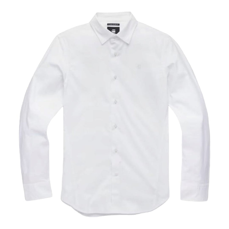 G Star Shirt Mens Super Slim Long Sleeve White
