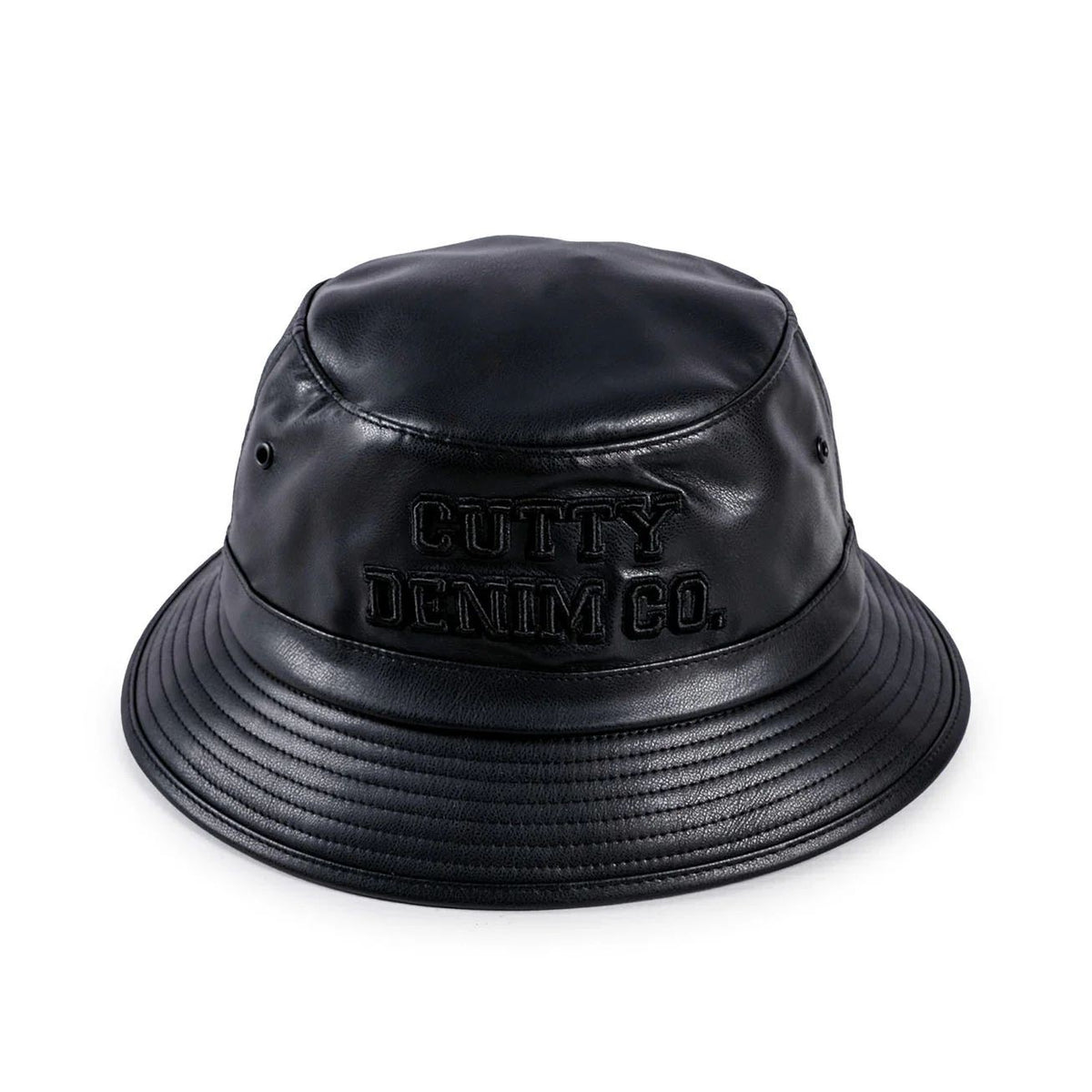 Cutty Malcolm Leather Bucket Hat – Stealth Black