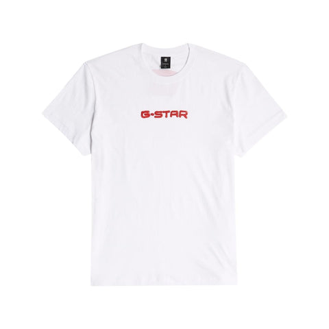 Gstar Crew Gel Print White/Red
