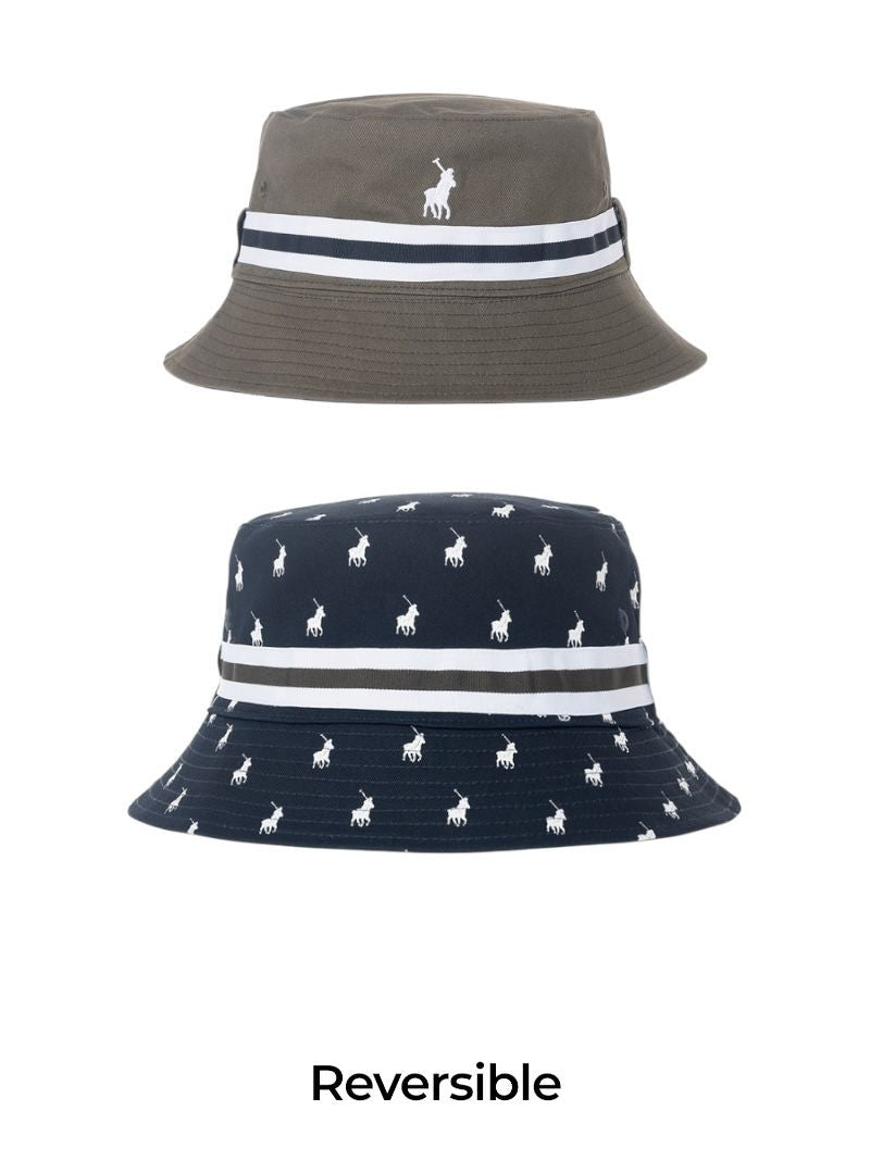 Polo Bucket Reversible Monogram Olive/Navy