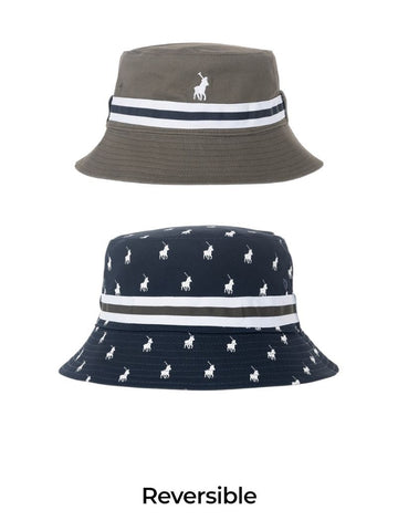 Polo Bucket Reversible Monogram Olive/Navy