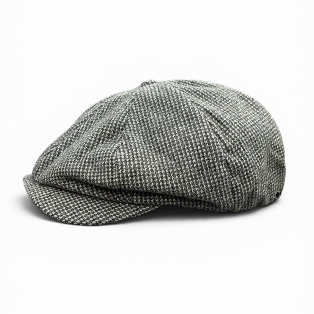 Jonathan D Herringbone Newsboy Cap – Salt & Pepper Grey