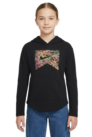 Nike Girls Hoodie Logo Black