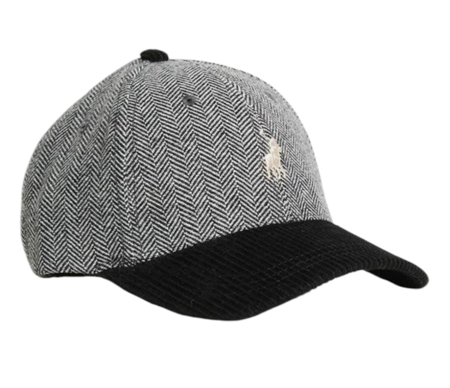 The Polo Heritage Herringbone & Corduroy Cap Black