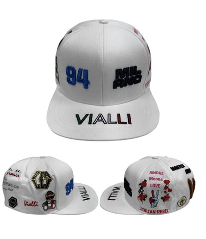 Vialli Straight Cap Gangus Print White