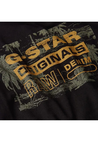 Gstar Crew Palm Originals Black