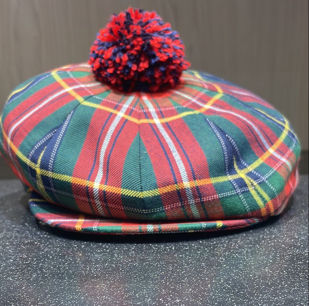 Knox Newspapwer Cap Tartan Navy/Red