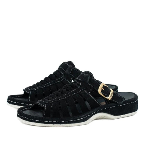 Omega Sandals Midrid Suede Black
