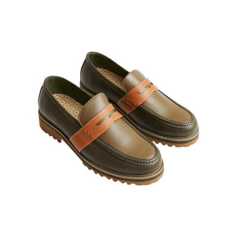 Jonathan D Penny Moc Pu Hunter Green/Tan