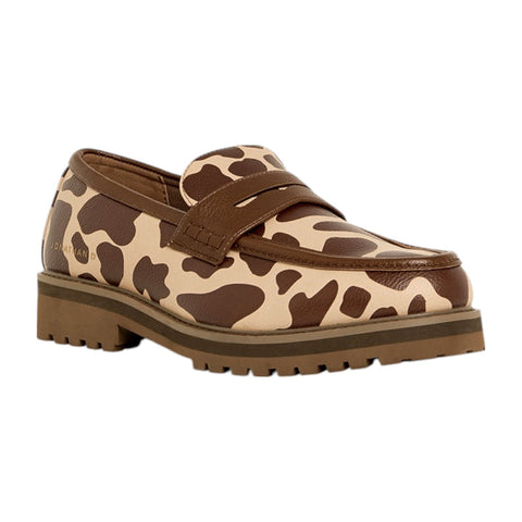 Jonathan D Penny Moc Pu Cow Print Brown