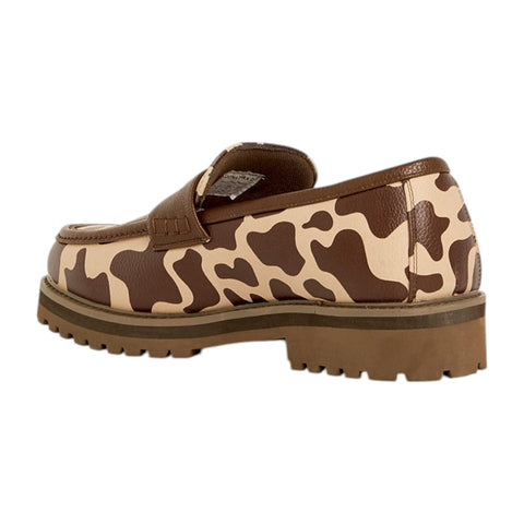 Jonathan D Penny Moc Pu Cow Print Brown