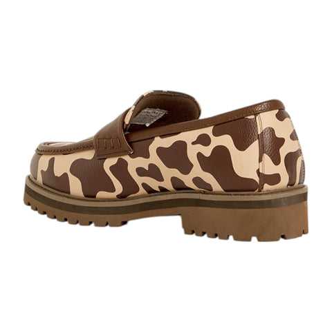 Jonathan D Penny Moc PU Cow Print - Brown