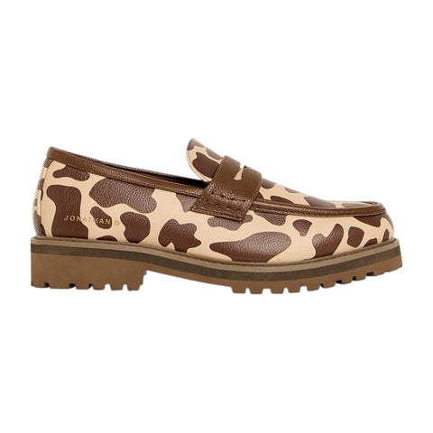 Jonathan D Penny Moc Pu Cow Print Brown