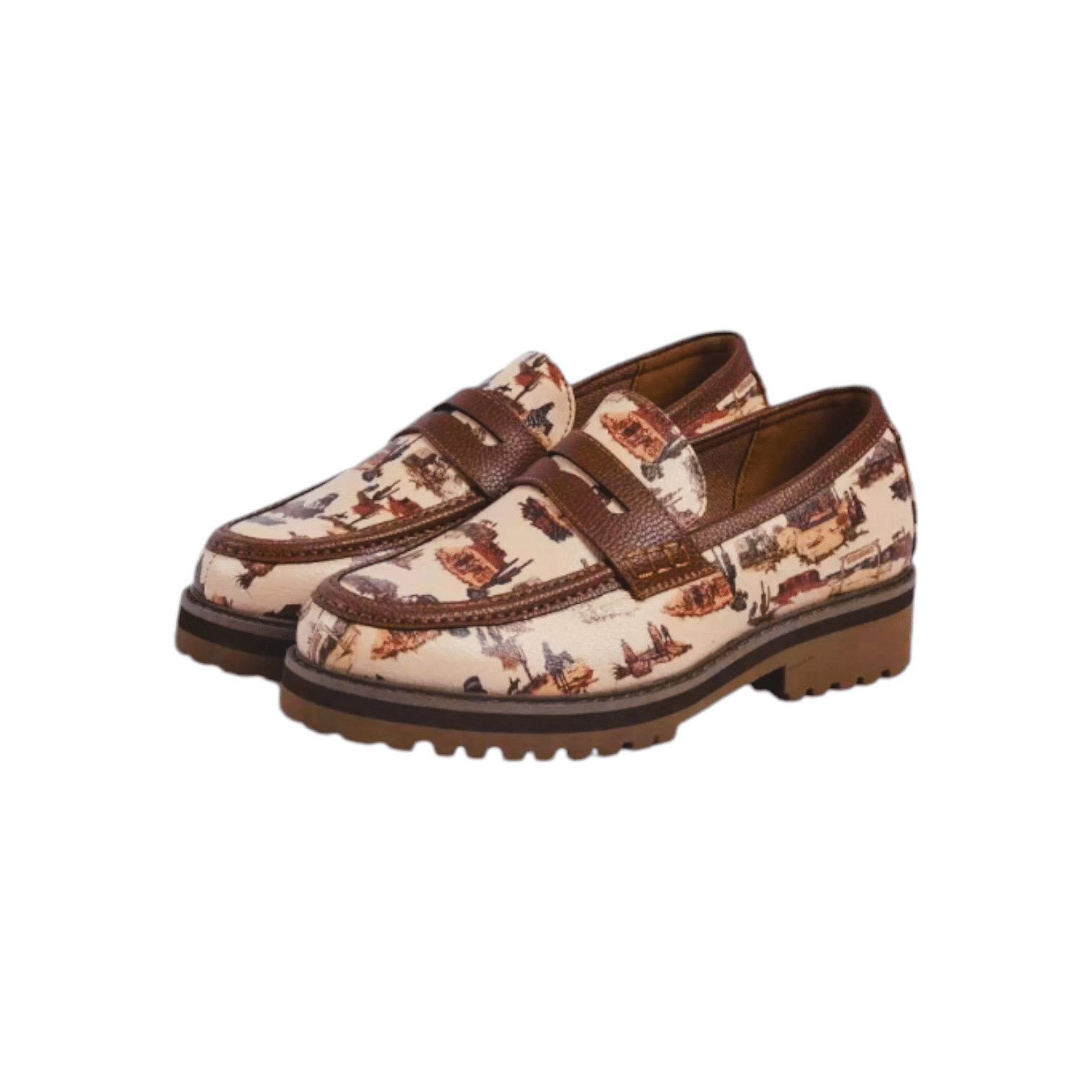 Jonathan D Penny Moc PU Western Print Brown