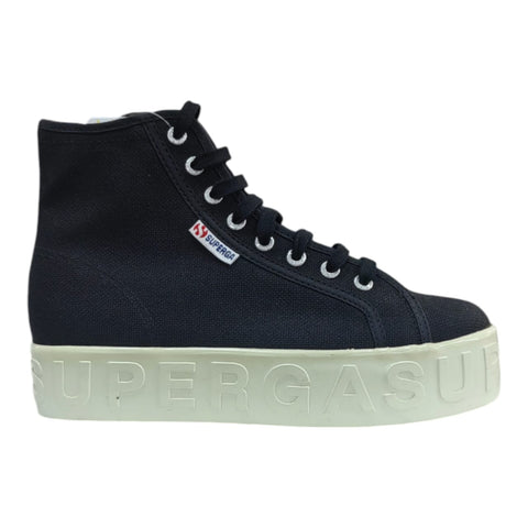 Superga 2708 Platform Shiny 3D Lettering Black