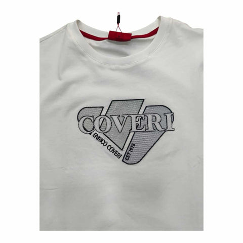 Enrico Coveri T-shirt Center Stitched Logo White