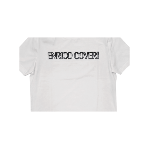 Enrico Coveri 3D Stitch Logo T-Shirt White/Blue