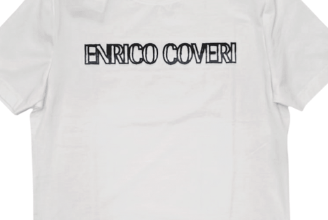 Enrico Coveri 3D Stitch Logo T-Shirt White/Blue