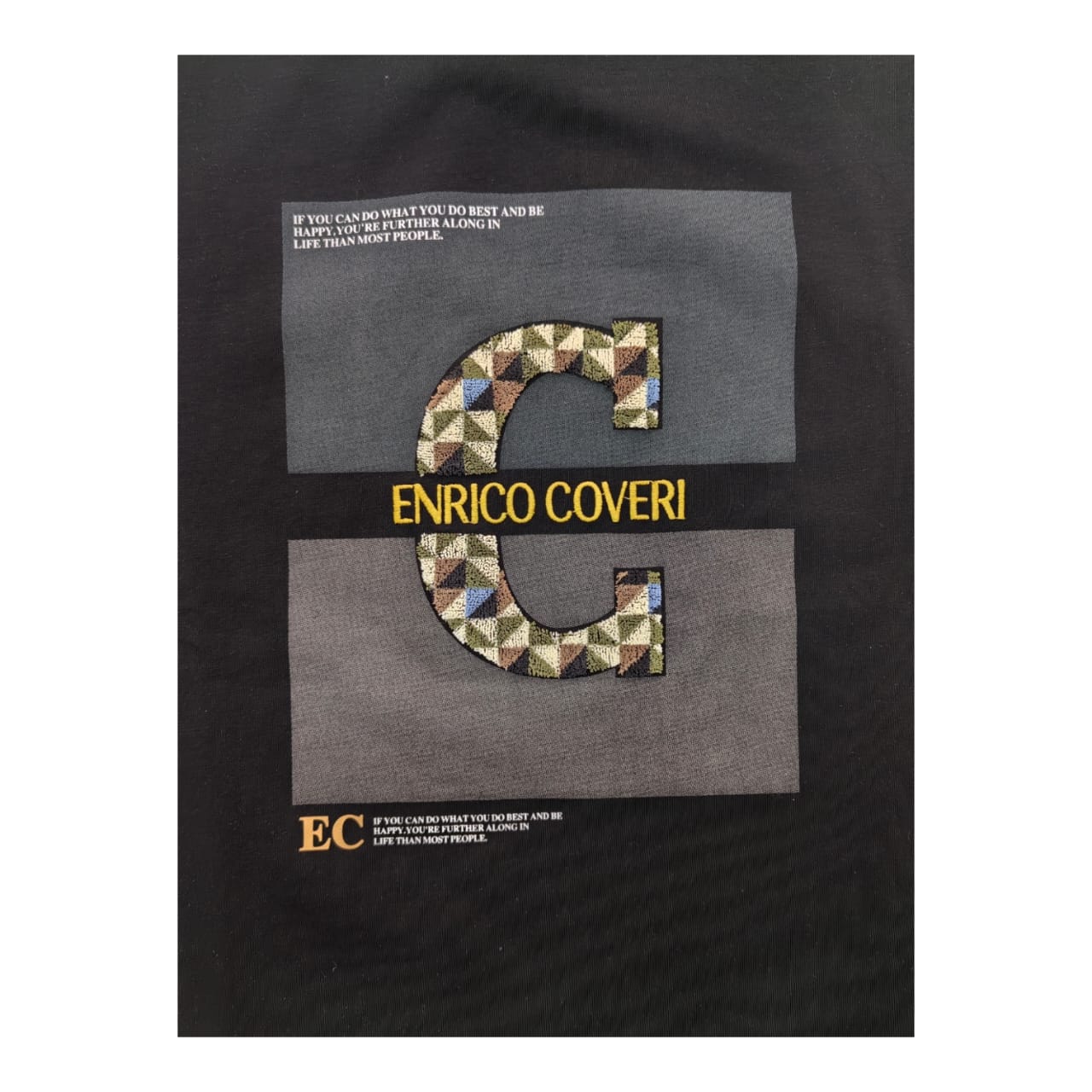 Enrico Coveri T-shirt Geometric Center Logo Black