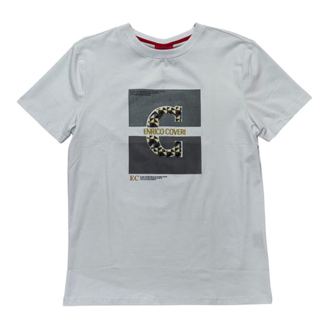 Enrico Coveri T-shirt Geometric Center Logo White