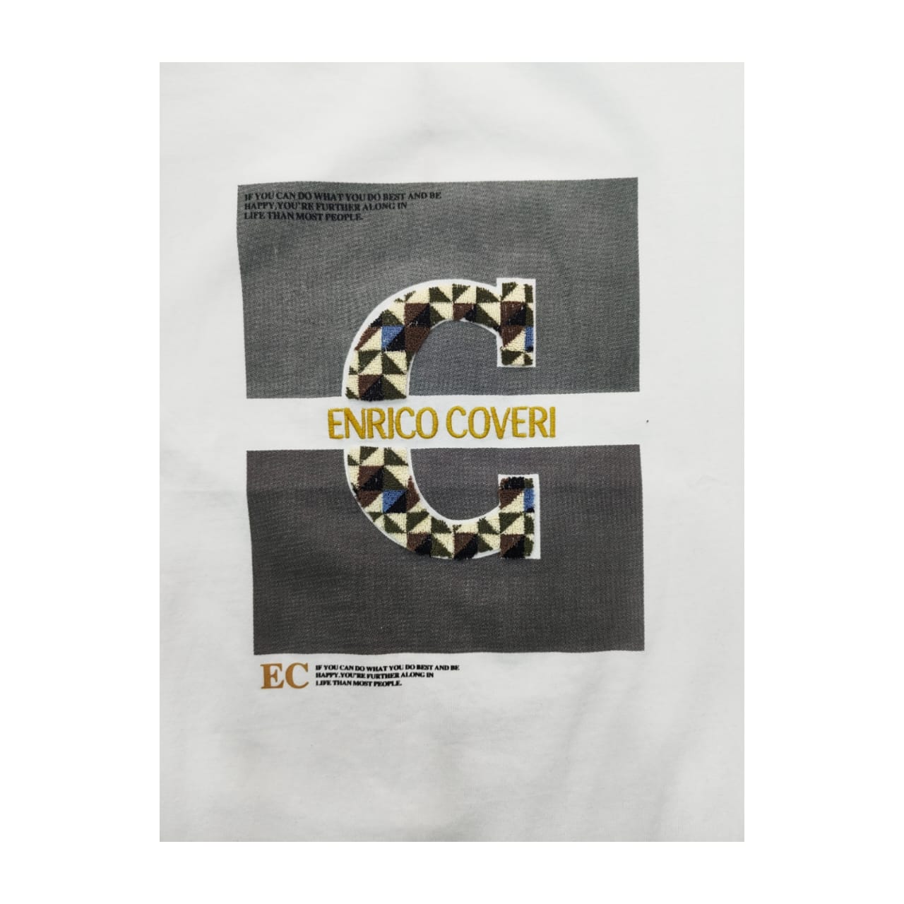 Enrico Coveri T-shirt Geometric Center Logo White